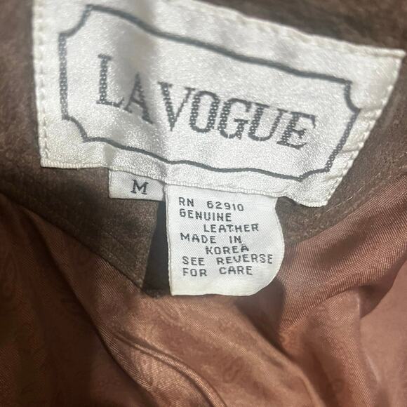 Vintage La Vogue Genuine Rustic Leather Open Coat–Women’s Medium– Made in Korea - Picture 3 of 7